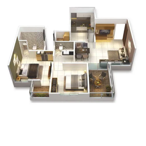 Vardhaman Altezza Tathawade 2BHK Floorplan